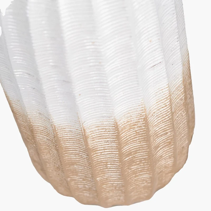 Amalia Natural Ombre Textured Stoneware Tall Table Lamp Base with Adelaide 35cm Ivory Tapered Cotton Mix Lampshade
