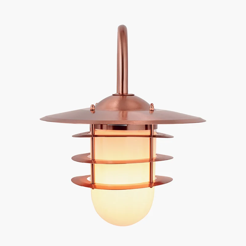 Centauri Copper Metal and Opaque Glass Wall Light