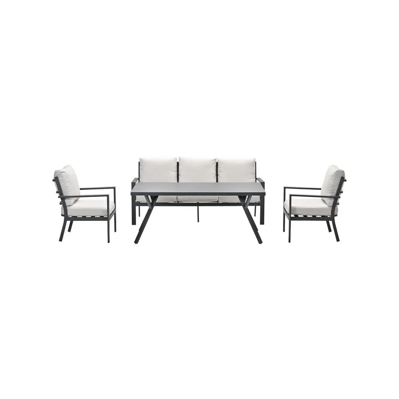 Sergio lounge dining sofa set - 4-delig - carbon black - desert sand