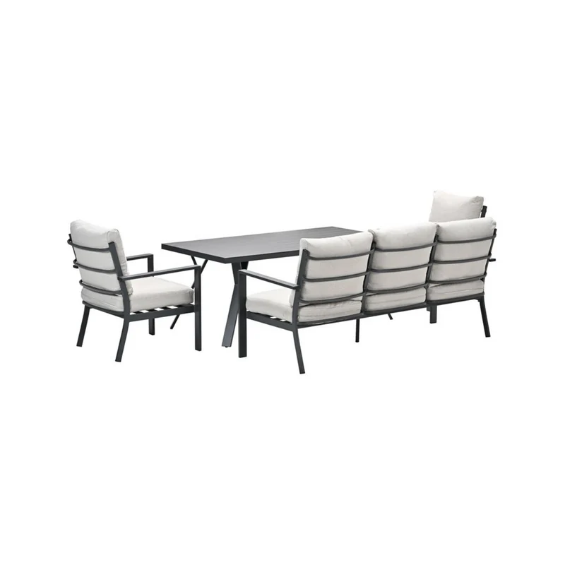 Sergio lounge dining sofa set - 4-delig - carbon black - desert sand