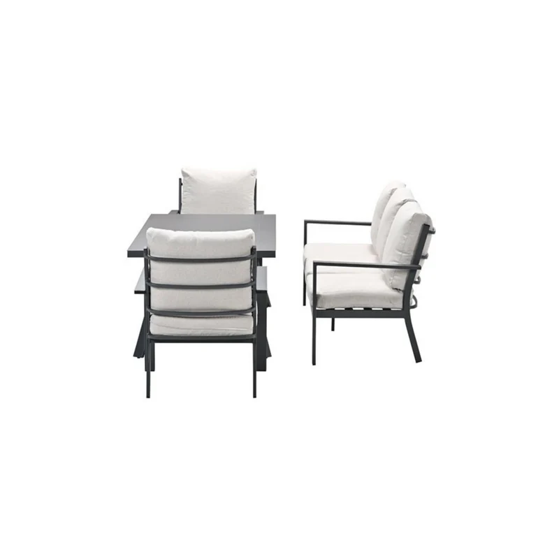 Sergio lounge dining sofa set - 4-delig - carbon black - desert sand