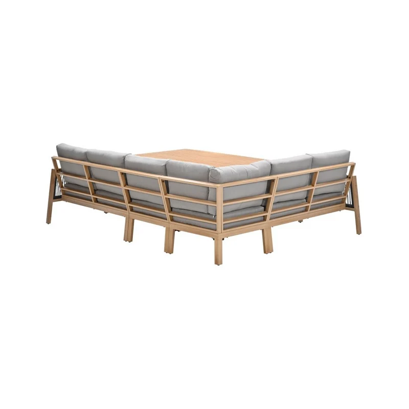 Garden Impressions - San Capri lounge dining set 5-delig rechts - light teak aluminium
