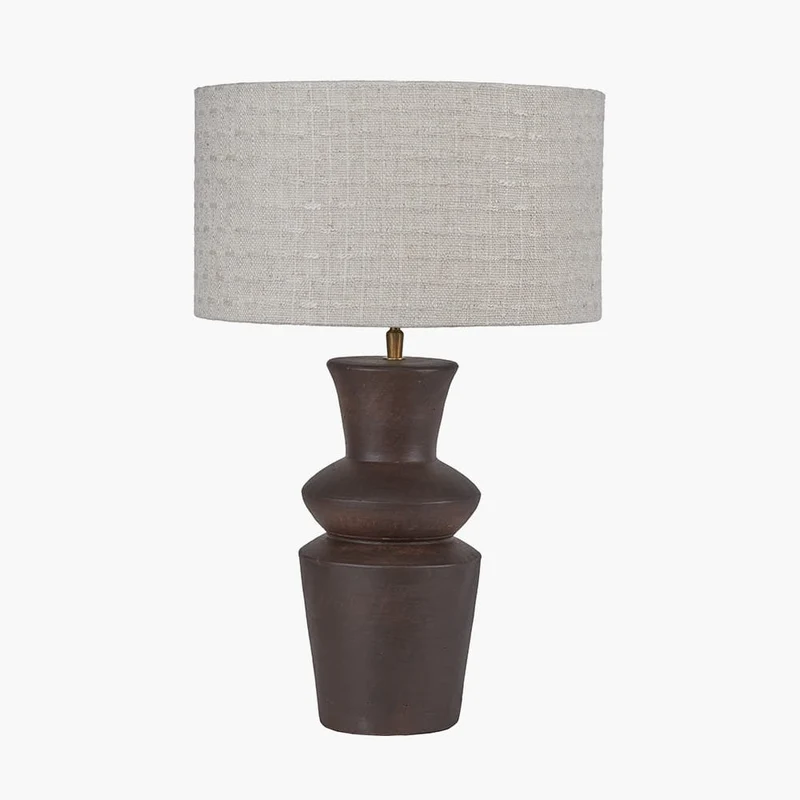 Aditi Dark Brown Curved Terracotta Table Lamp