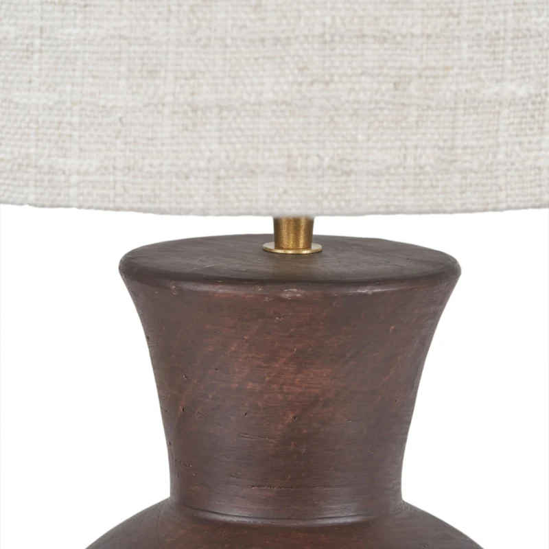 Aditi Dark Brown Curved Terracotta Table Lamp