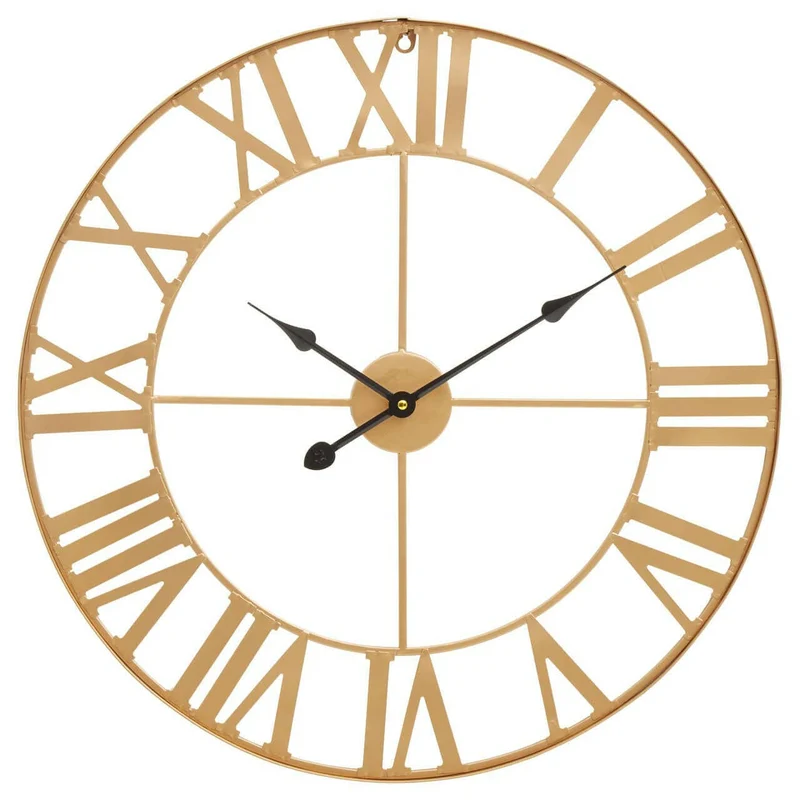 Genova Large Gold Metal Wall Clock | OUTLET