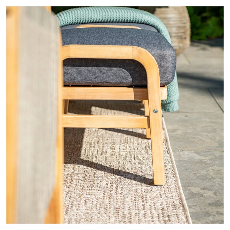 Garden Impressions Santos lounge diningset - 5-delig - rechts acacia white wash - rope dark grey - mystic grey