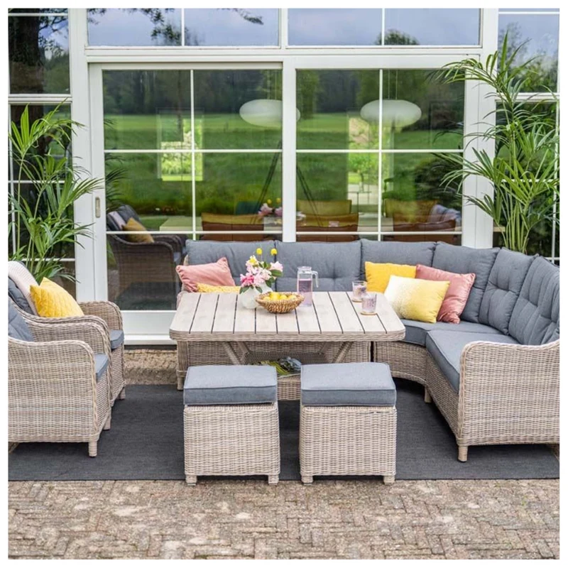 Milwaukee dining tuinstoel wicker vintage willow - mystic grey