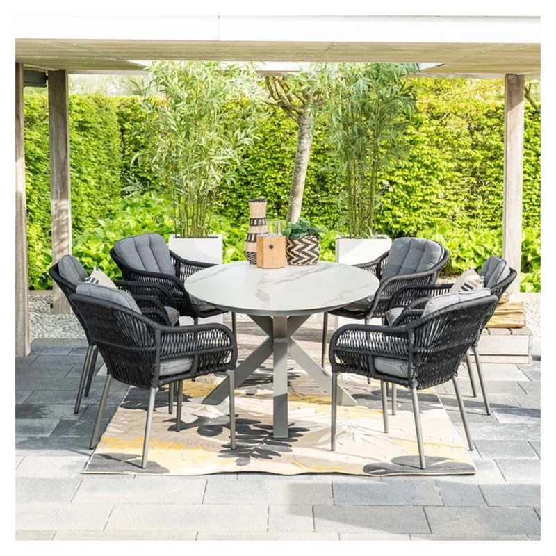Garden Impressions Dining tuinstoel rope zwart - carbon black - mystic grey