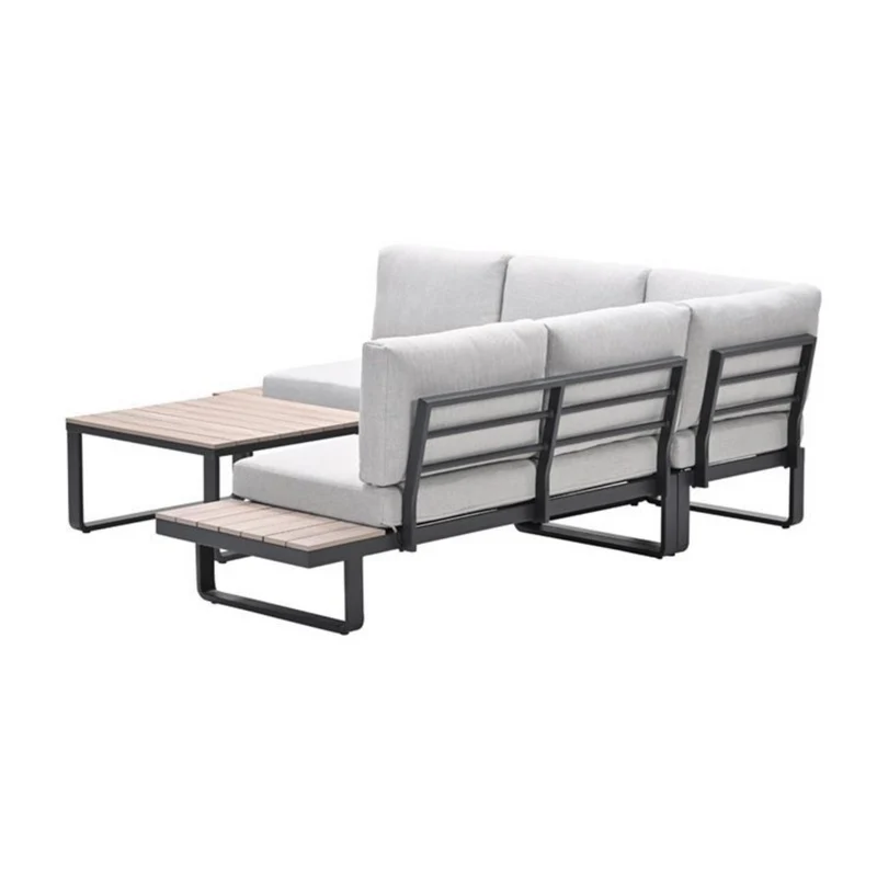 Garden Impressions Masone hoek loungeset - 4-delig - c. black valley sand - light teak VW
