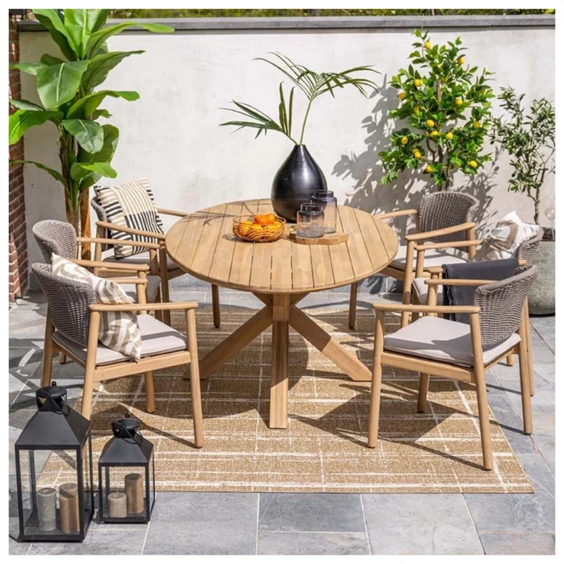 Urania houten tuintafel ovaal - 220x115 cm - acaciahout met white wash