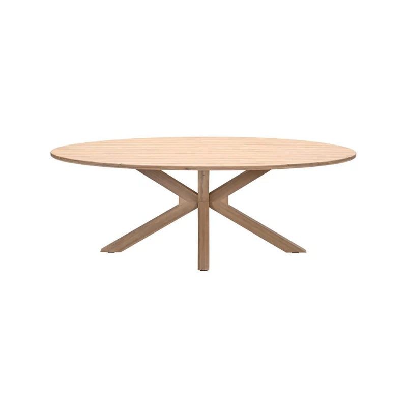 Urania houten tuintafel ovaal - 220x115 cm - acaciahout met white wash
