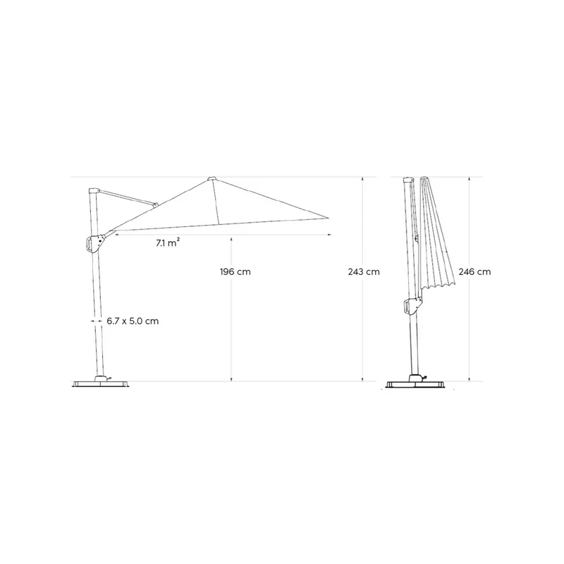 Platinum Sun & Shade zweefparasol Voyager T¹ ø300cm taupe