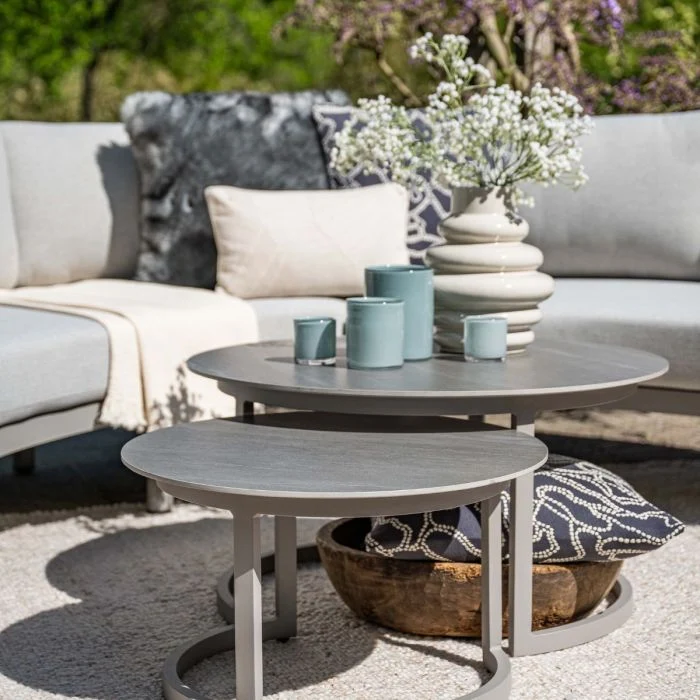 Garden Impressions Monte Carlo loungetafels set - taupe - Centostone Napoli sand