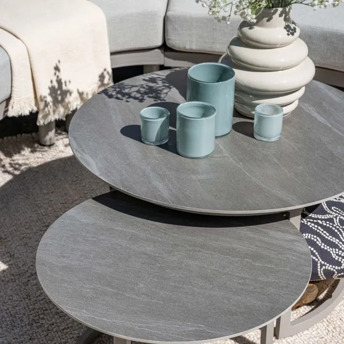Garden Impressions Monte Carlo lounge tafel Ø80xH40 cm taupe Centostone Napoli sand