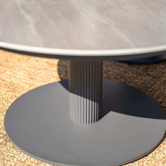 Garden Impressions Nice lounge tafel Ø60xH45 cm carbon black Centostone Napoli sand