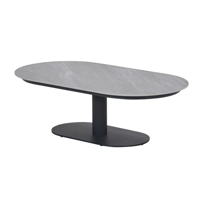 Garden Impressions Nice lounge tafel 130x70xH40 cm carbon black Centostone Napoli sand
