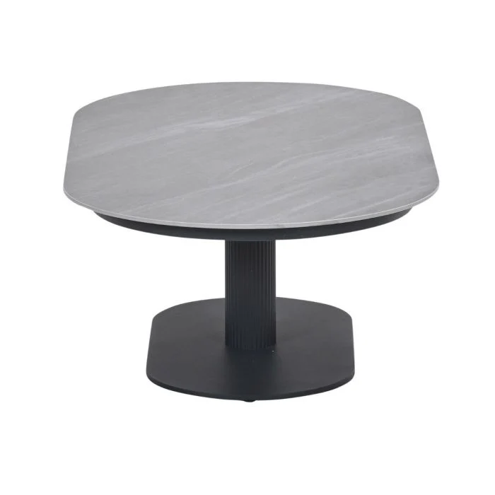 Garden Impressions Nice lounge tafel 130x70xH40 cm carbon black Centostone Napoli sand
