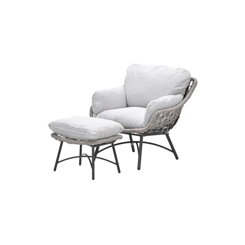 Garden Impressions loungestoel met voetenbank - rope taupe