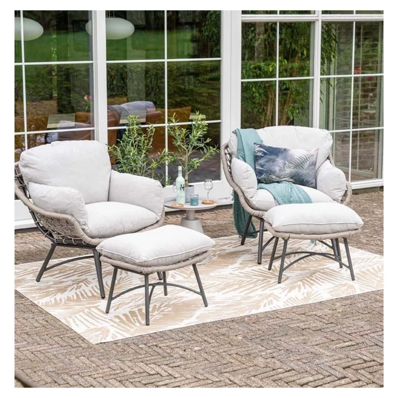 Garden Impressions loungestoel met voetenbank - rope taupe