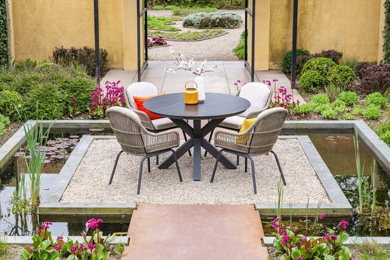 Garden Impressions Triton dining fauteuil carbon black rope dark sand desert sand