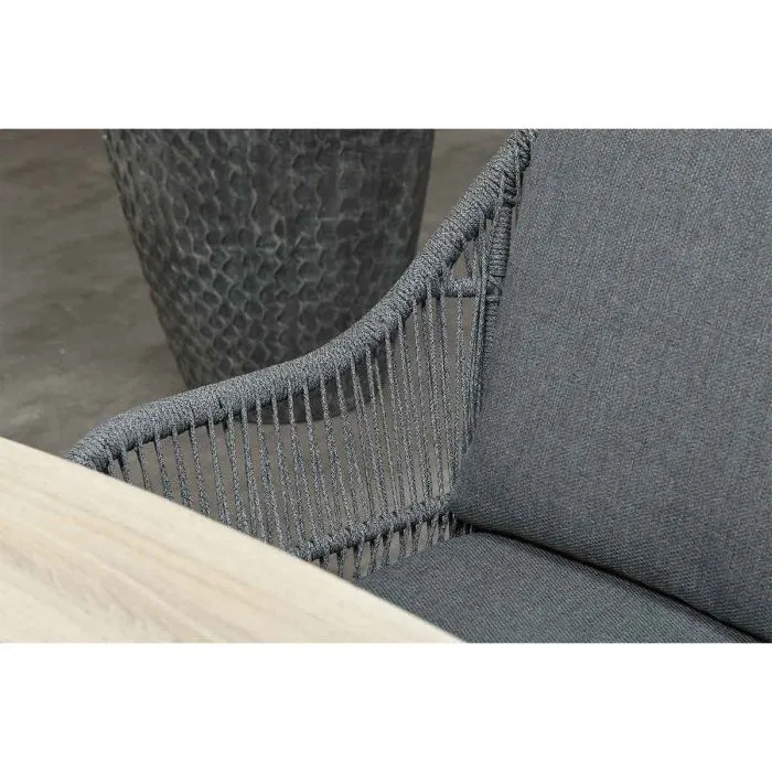 Garden Impressions Triton dining fauteuil carbon black -rope mid grey mystic grey