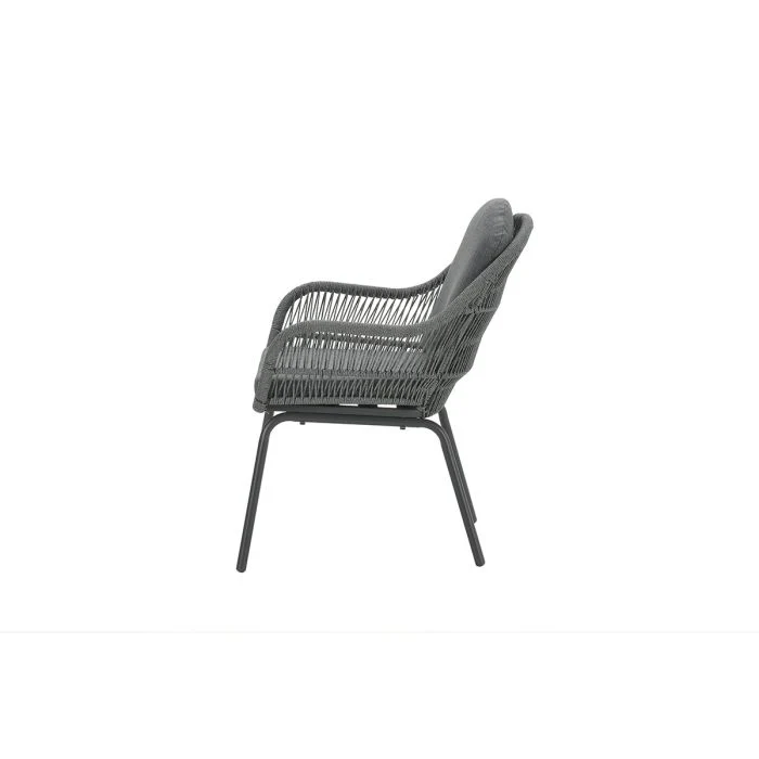 Garden Impressions Triton dining fauteuil carbon black -rope mid grey mystic grey