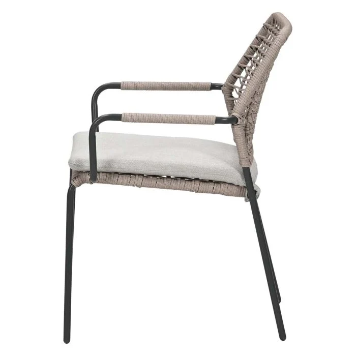 Garden Impressions Swifty dining stoel carbon black- natural sand valley sand