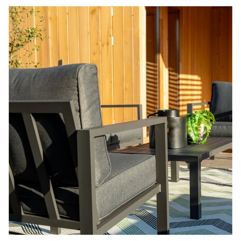 Springs loungeset - 4-delig - aluminium - carbon black - reflex black