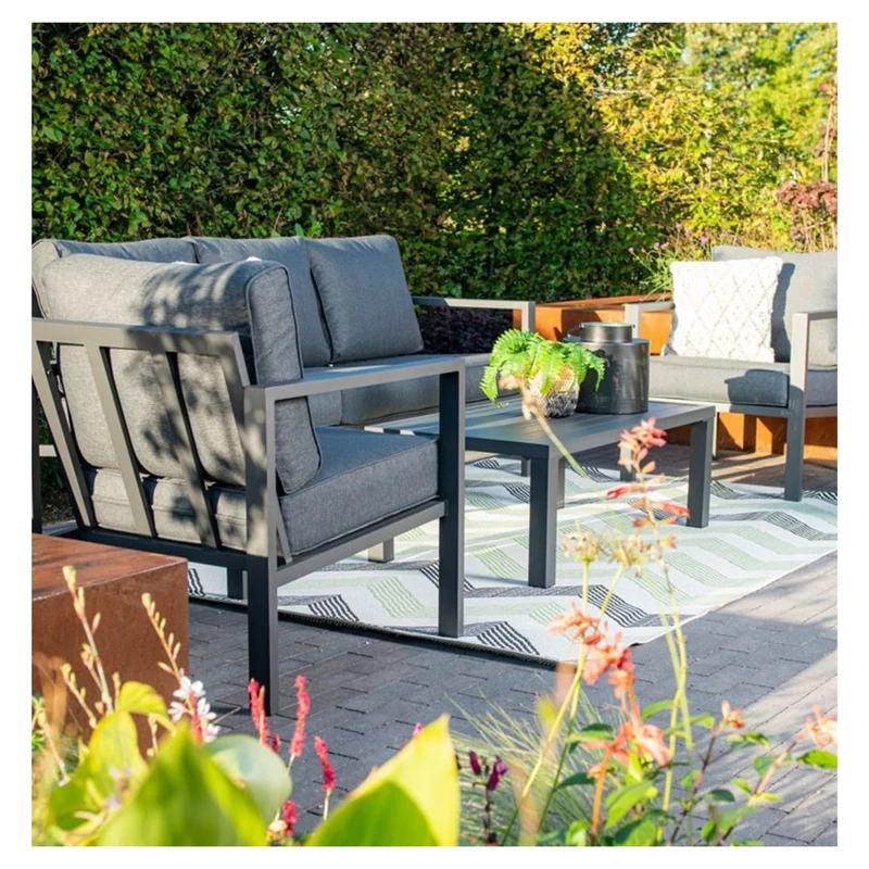 Springs loungeset - 4-delig - aluminium - carbon black - reflex black