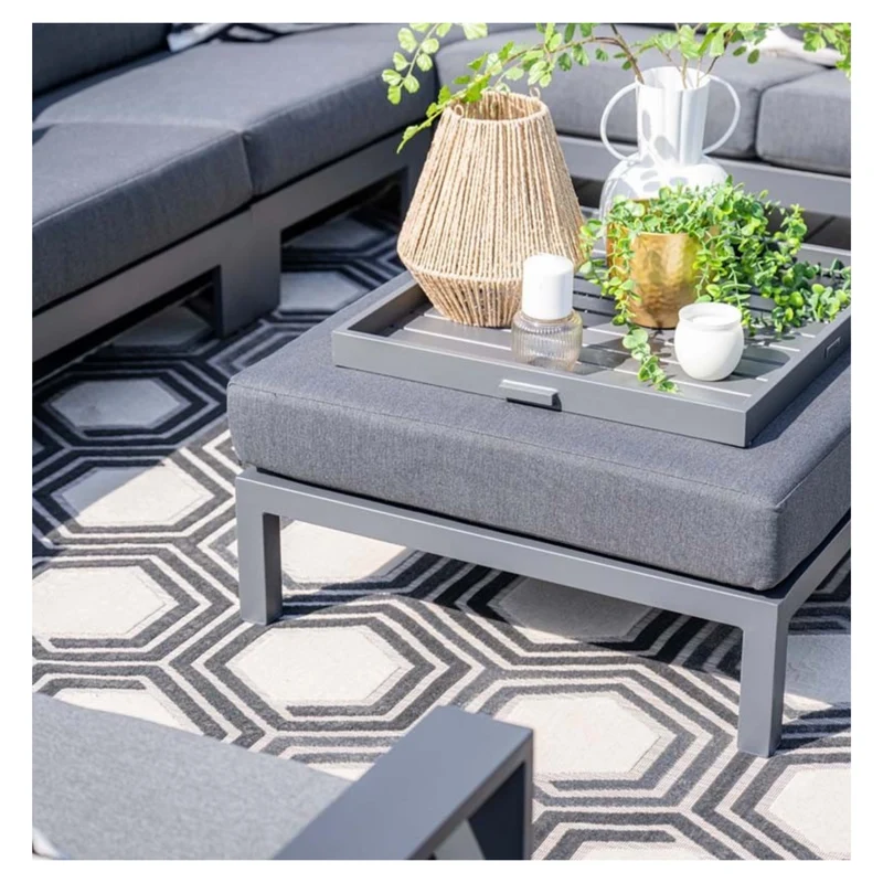 Lincoln hoek loungeset - 4-delig - carbon black - reflex black