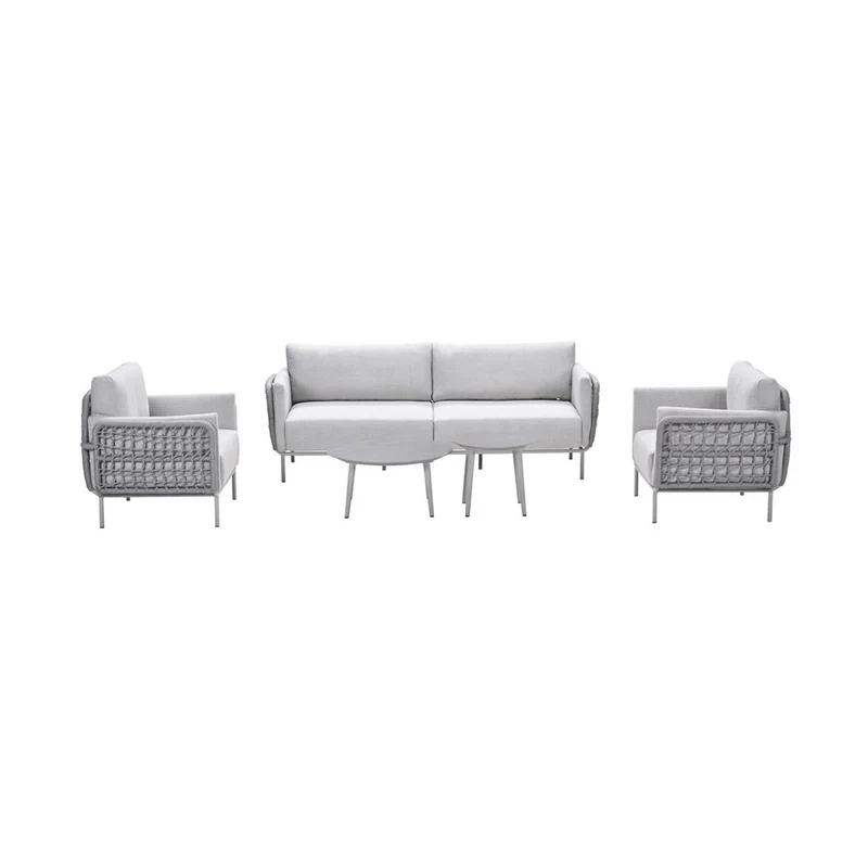Cavallo stoel-bank loungeset - 5-delig - taupe - sand - valley sand - Centostone Sicilian grey