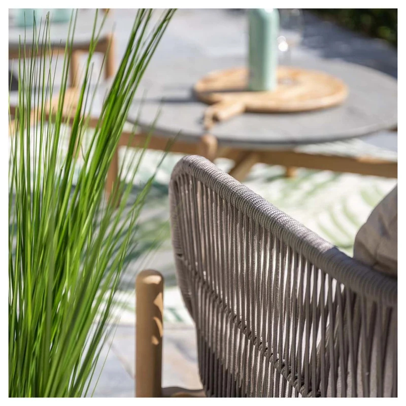 Talara stoel-bank loungeset - 5-delig - acaciahout met white wash - rope taupe - grey sand