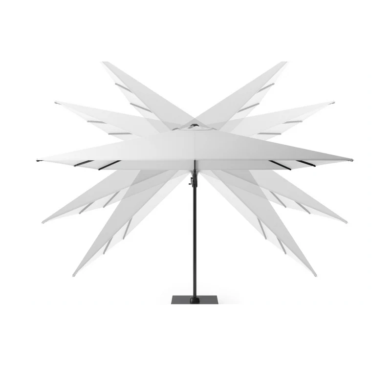Platinum Sun & Shade zweefparasol Challenger T² Teak look frame, 300x300 Faded black.