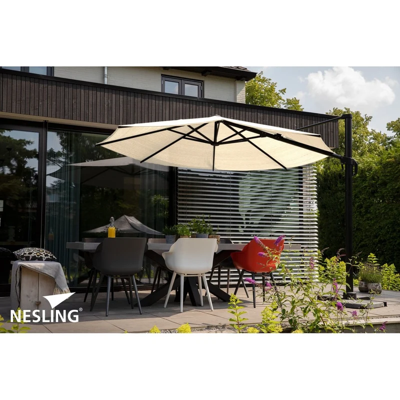 Nesling Coolfit zweefparasol 300x300cm Gebroken Wit