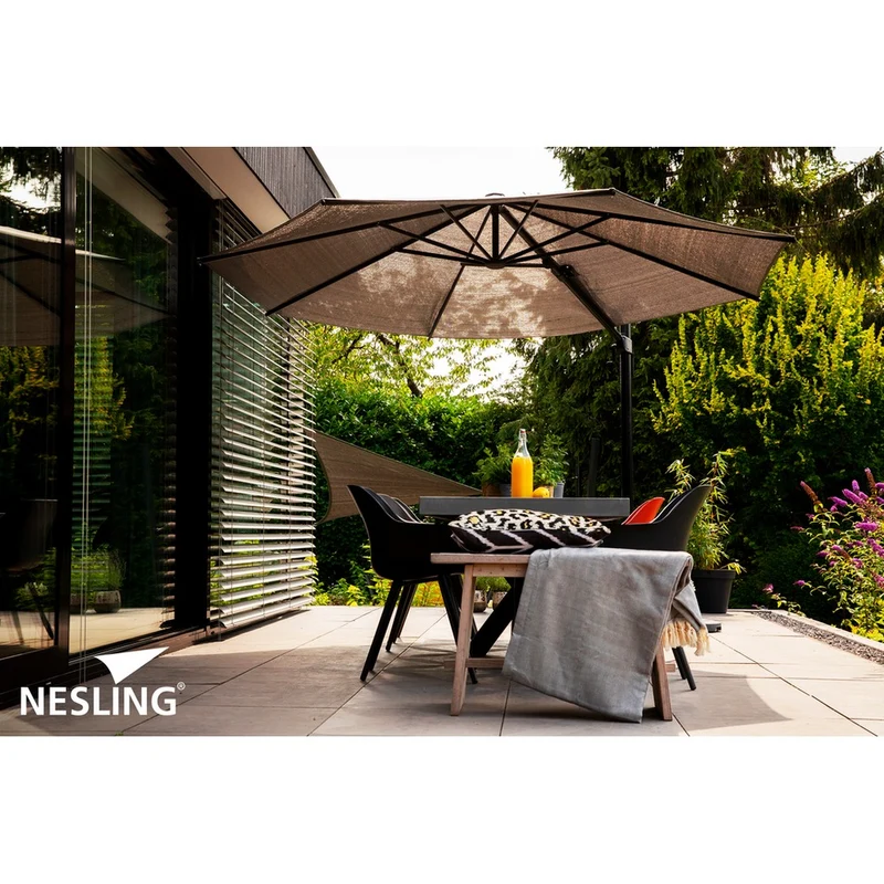 Nesling Coolfit zweefparasol PLUS 300x300cm, Antraciet.