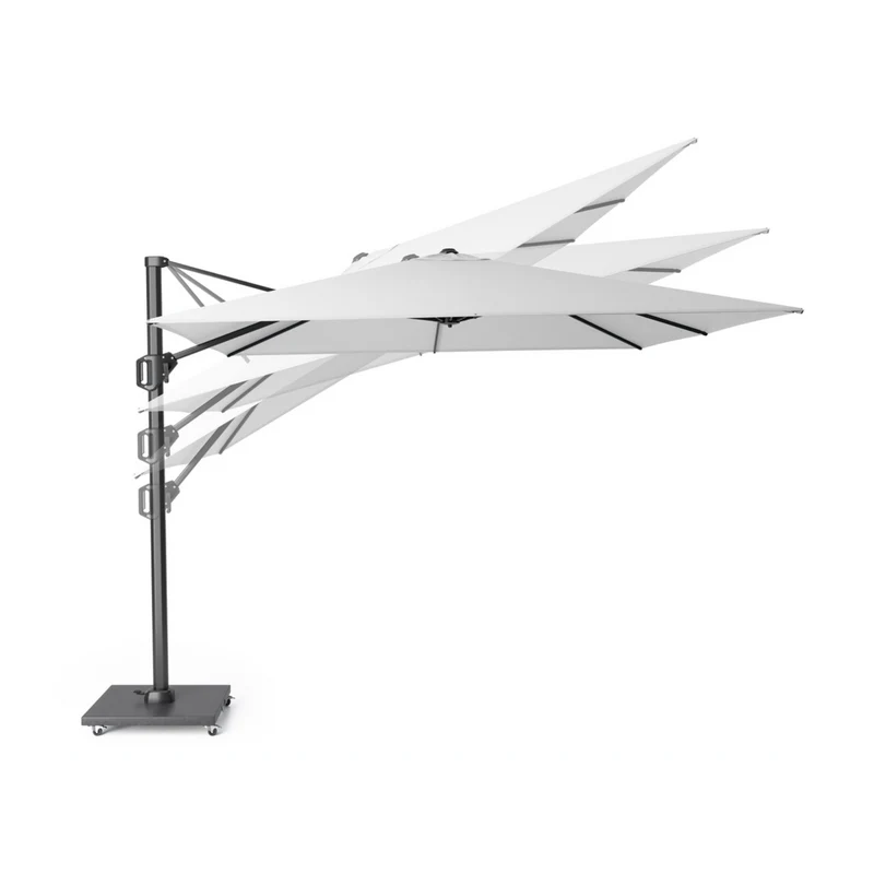 Platinum Sun & Shade zweefparasol Challenger T¹ Teak look frame, 400x300 Champagne