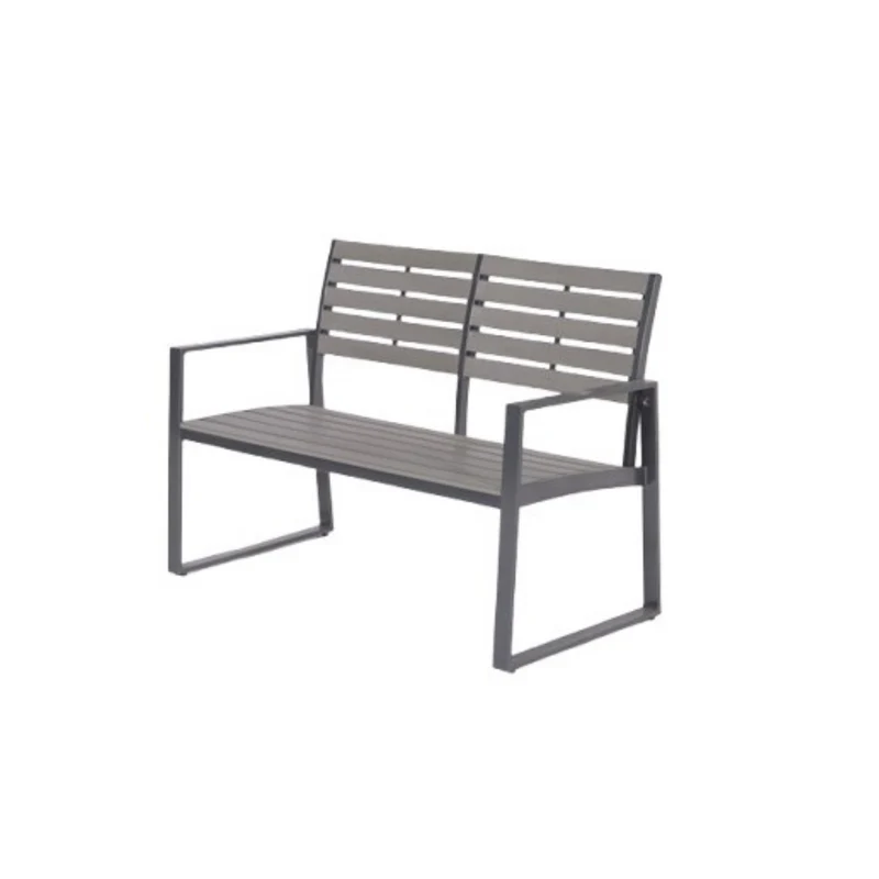 Detroit parkbank - aluminium - carbon black- carbon grey polywood