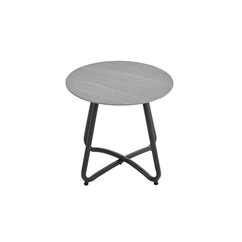 Vento bijzettafel - Ø45xH41 cm - carbon black - Centostone Napoli sand