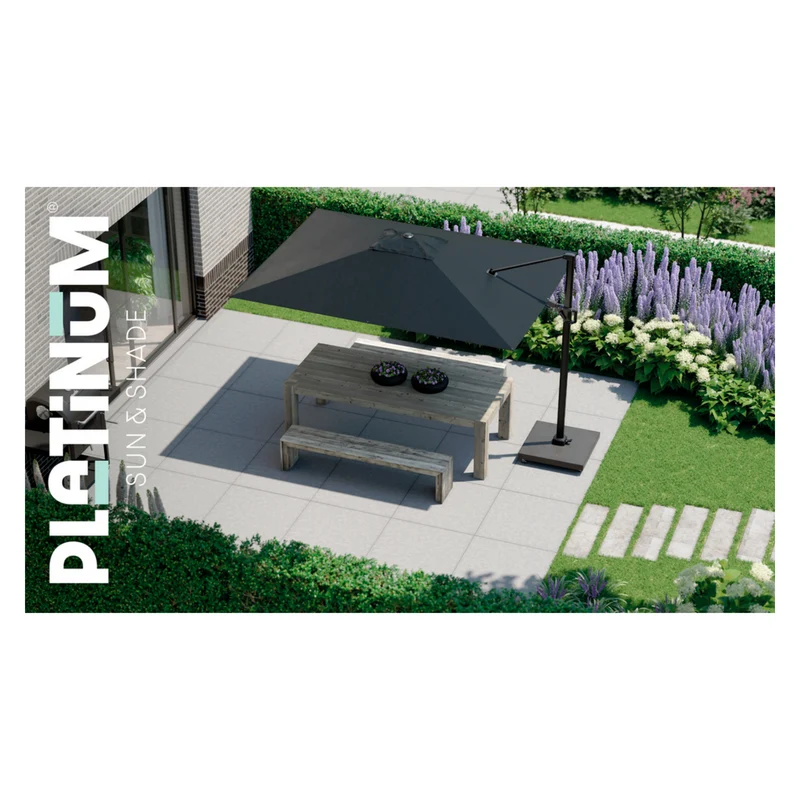 Platinum Sun & Shade zweefparasol Challenger T² premium 260x350 Faded Black.
