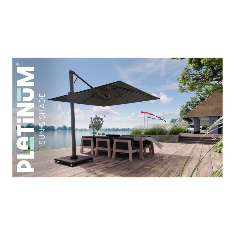 Platinum Sun & Shade zweefparasol Beaufort premium 320x320 Manhattan.