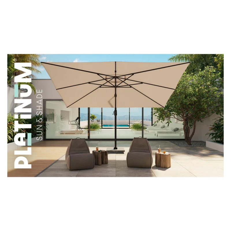 Platinum Sun & Shade zweefparasol Challenger T¹ 400x300 Manhattan.