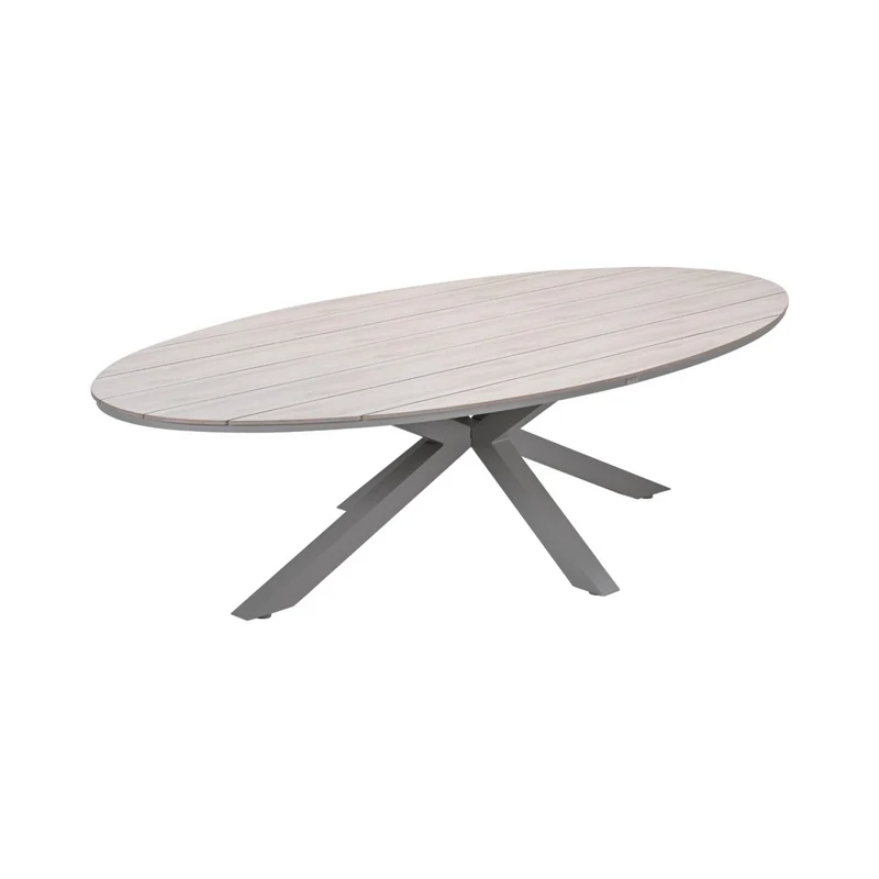 Edison tuintafel ovaal - 280x140 cm -taupe - light teak Vironwood