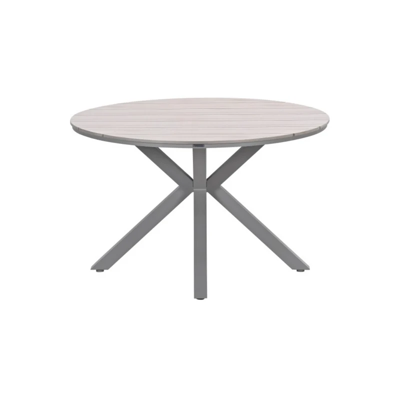 Edison tuintafel rond - 122 cm - taupe - light teak Vironwood