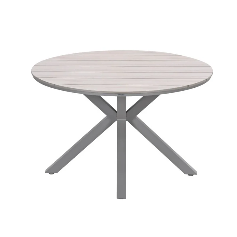 Edison tuintafel rond - 122 cm - taupe - light teak Vironwood
