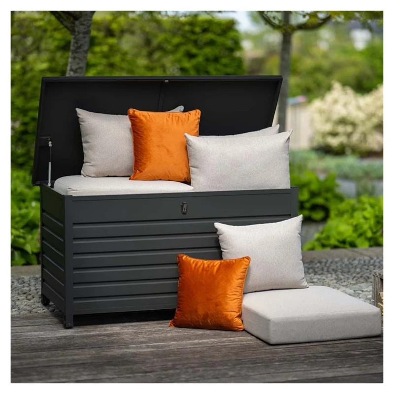 Cambridge kussenbox - aluminium - 155x97xH82,5 cm - carbon black