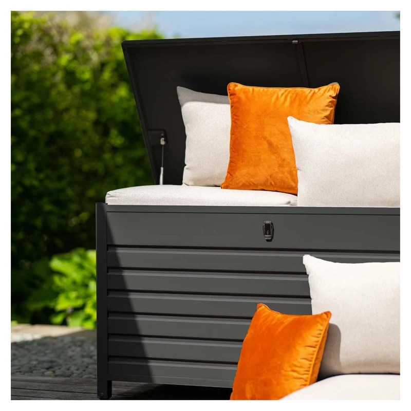 Cambridge kussenbox - aluminium - 155x97xH82,5 cm - carbon black