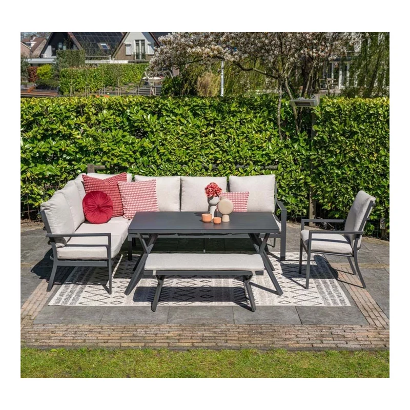 Garden impressions Sergio tuinbank 110 x 40 x H45 cm - Carbon black/desert sand