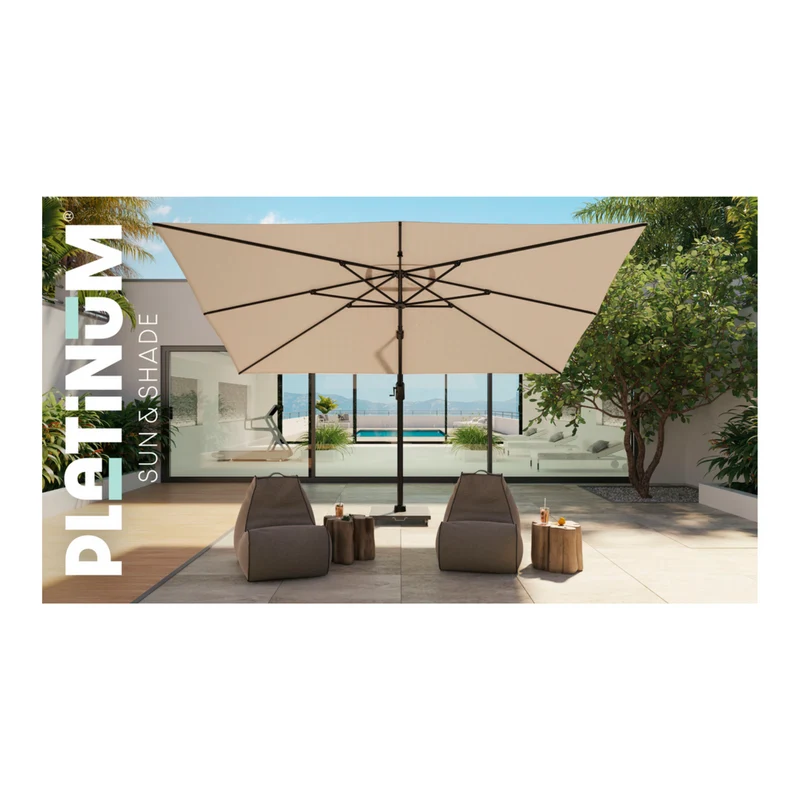 Platinum Sun & Shade zweefparasol Challenger T¹ 400x300 Faded Black.