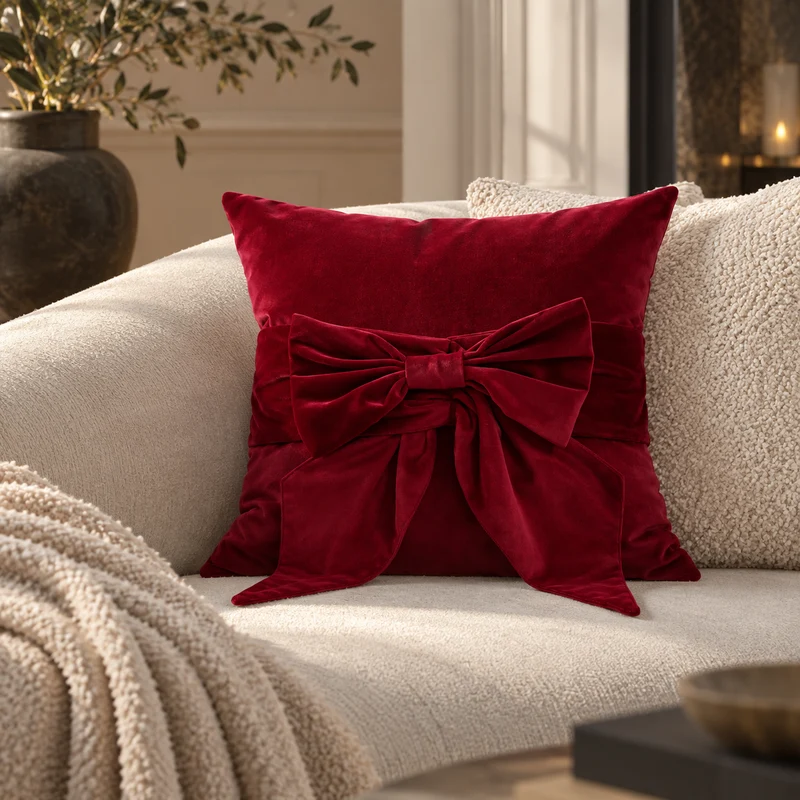 Paul Moneypenny Tiedup Scarlet Cushion