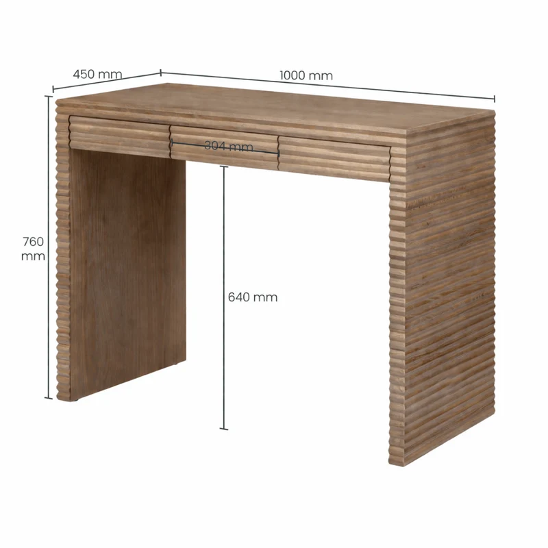 Wickham Desk | Oak | Ribbed
